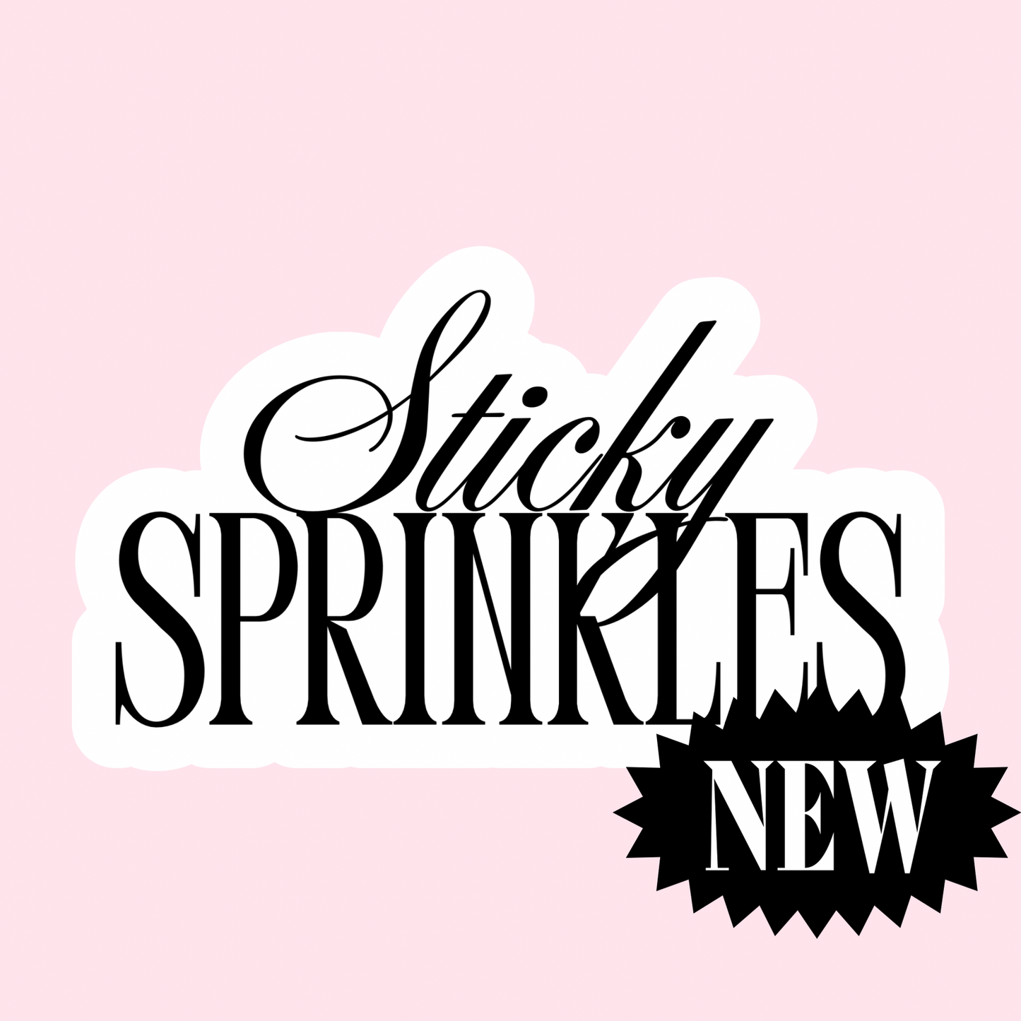 “Sticky Sprinkles” Black Vinyl Sticker